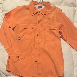 Bright Orange Kids Button-Down Shirt